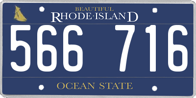 RI license plate 566716