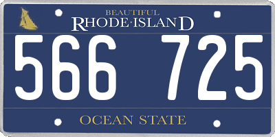 RI license plate 566725