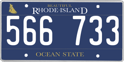 RI license plate 566733