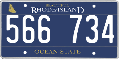 RI license plate 566734