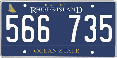 RI license plate 566735