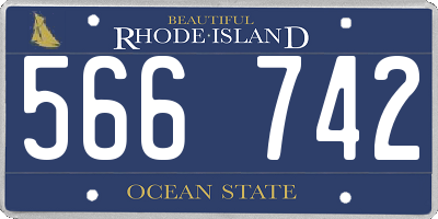 RI license plate 566742