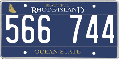 RI license plate 566744