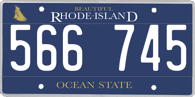 RI license plate 566745