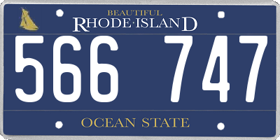 RI license plate 566747