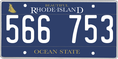 RI license plate 566753