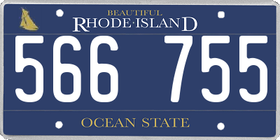 RI license plate 566755