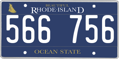 RI license plate 566756