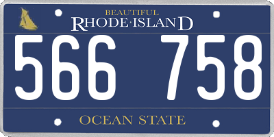 RI license plate 566758
