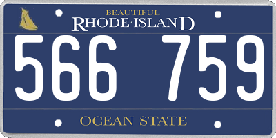 RI license plate 566759