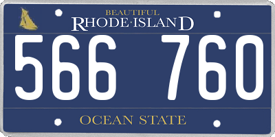 RI license plate 566760