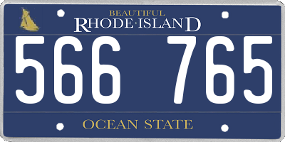 RI license plate 566765