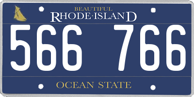 RI license plate 566766