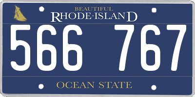 RI license plate 566767