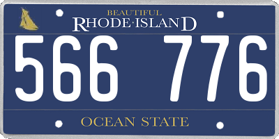 RI license plate 566776