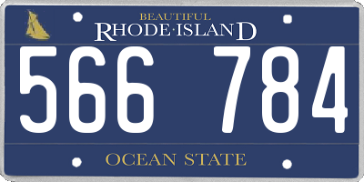 RI license plate 566784