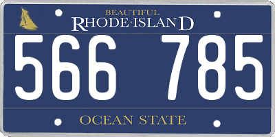 RI license plate 566785