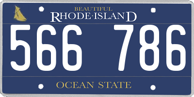 RI license plate 566786