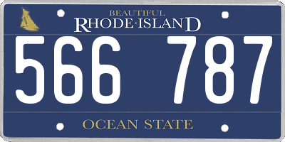 RI license plate 566787