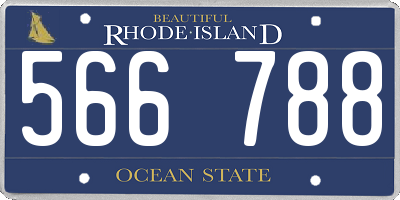 RI license plate 566788