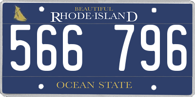 RI license plate 566796