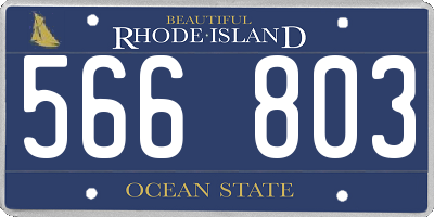 RI license plate 566803