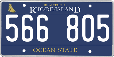 RI license plate 566805