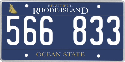 RI license plate 566833