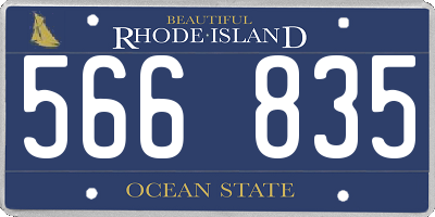 RI license plate 566835