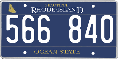 RI license plate 566840