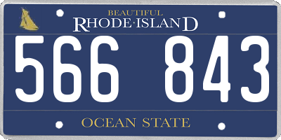 RI license plate 566843
