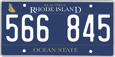 RI license plate 566845
