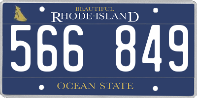 RI license plate 566849