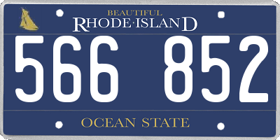 RI license plate 566852