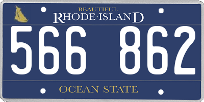 RI license plate 566862
