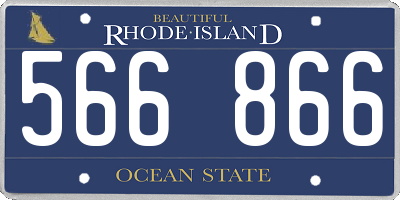 RI license plate 566866