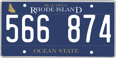 RI license plate 566874