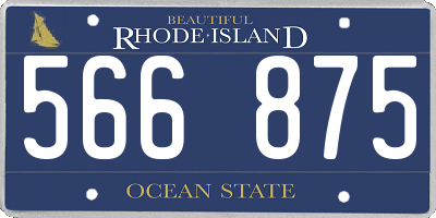 RI license plate 566875