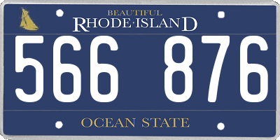 RI license plate 566876