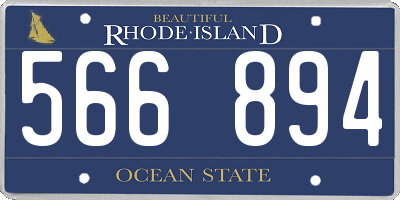 RI license plate 566894