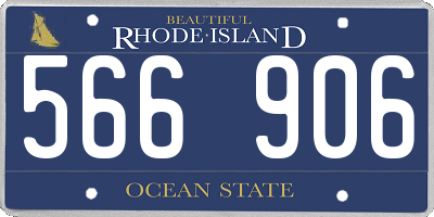 RI license plate 566906