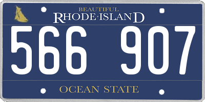RI license plate 566907