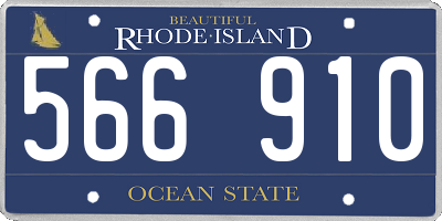 RI license plate 566910