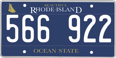 RI license plate 566922