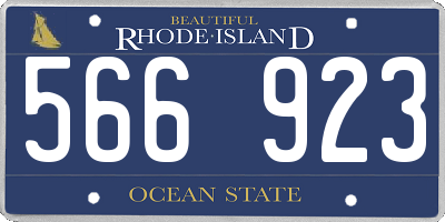 RI license plate 566923