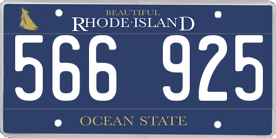 RI license plate 566925