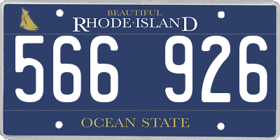 RI license plate 566926
