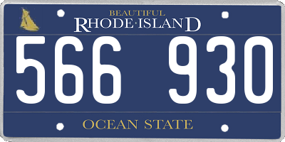 RI license plate 566930