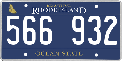 RI license plate 566932