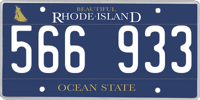 RI license plate 566933